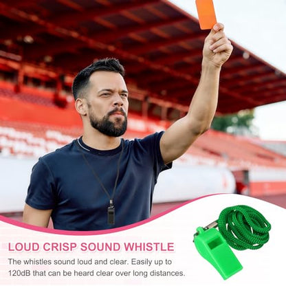Whistles with Lanyard, Training Sports -Fitting for (Coaches/Referee/Outsides/Team Events) - color: Green