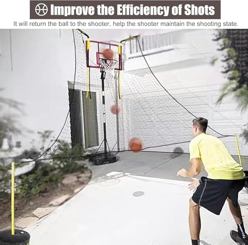 Basketballtrainer Outdoor Basketball Return Net Attachment Large Hoop Rebounder for BackCourt Returner Trainer for Shooting Easy Assembly
