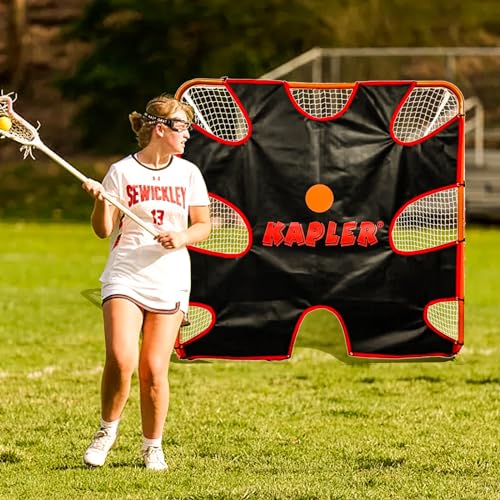 Kapler Lacrosse Goal Shooting Targets - 6x6ft Corner Target for Shooting Practice - Lacrosse Gifts for Boys and Girls - Fits Official Size Goals - style: With 8 Corner Pocket
