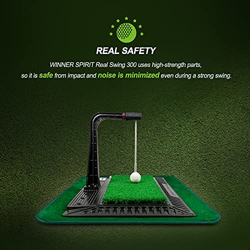 WINNER SPIRIT Real Swing 300 Golf Swing & Hitting Trainer, True Impact, Checking Path After Swing Practice Mat Groover Training Aid, Height Adjustable - style: Spare Support & Practice Ball Link Set