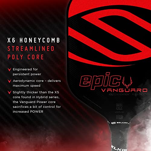 Selkirk Sport Vanguard Hybrid Pickleball Paddle | Carbon Fiber Pickleball Paddle with a Polypropylene X5 Core | Pickleball Rackets