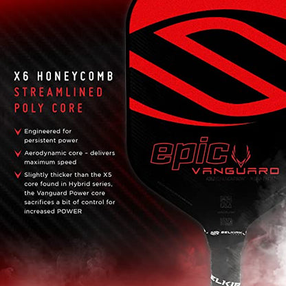 Selkirk Sport Vanguard Hybrid Pickleball Paddle | Carbon Fiber Pickleball Paddle with a Polypropylene X5 Core | Pickleball Rackets