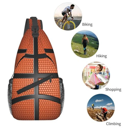 Basketball Sling Backpack Sling Bag Basketball Crossbody Shoulder Bag Purse Basketballs Chest Bag For Men Women - color: Basketball
