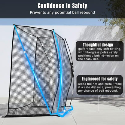 MOXOW 10 x 8 ft Golf Cage Practice Hitting Net with HD Simulator Screen - High-Impact Screen and Safety Structure Design for Indoor & Outdoor Golf Training