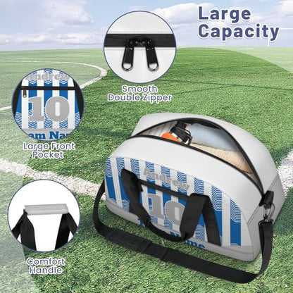 Basketball Soccer Gifts for Boys Girls - Custom Sports Duffle Bag, Personalized Name & Team Bag, Water-Resistant Gym Bag for Basketball, Soccer, Volleyball | Y-Cyan Grey - color: Y-Cyan Grey
