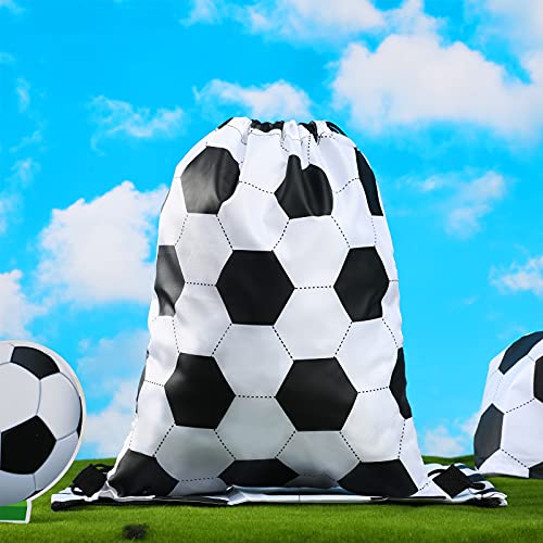 Shappy 12 Pcs 17 Inch Soccer Style Drawstring Bag Sports Ball Backpack Drawstring Sack Cinch Bags for Team Gift Party Favors - style: Soccer Style