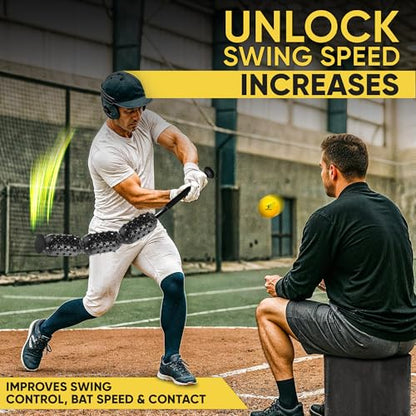 Aero Swing Baseball & Softball Swing Trainer – Air Resistance Bat Speed Trainer, Improves Swing Speed Up to 20 MPH, Batting Aid for Youth & Adults, On-Deck Warm-Up Bat - color: Black and Red, size: AERO-BAT Youth