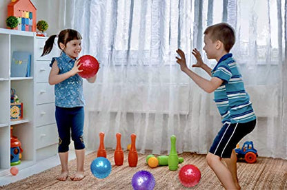 Bedwina Knobby Balls - Bulk 7 Inch Sensory and Spiky Massage Stress Balls for Toddlers, with Pump, Fun & Bouncy for Toddler, Kids Party Favors, Stocking Stuffers - style: 6-Pcs