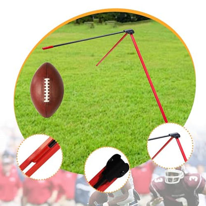 Qianly Football Kicking Tee Field Goal Kickers Stand Adjustable Foldable Rugby Training Gear Field Goal Football Holder for Beginner - color: Red Black