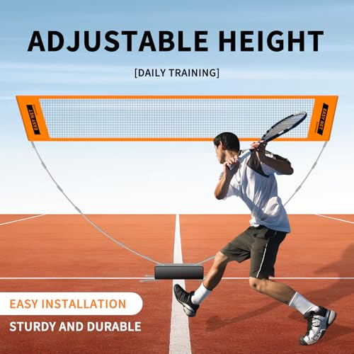 Portable Badminton Net Set 8.9ft/270cm, Easy Setup Foldable Outdoor Indoor Net System for Backyard, Beach, Park, No Tools Required, Carry Bag Included