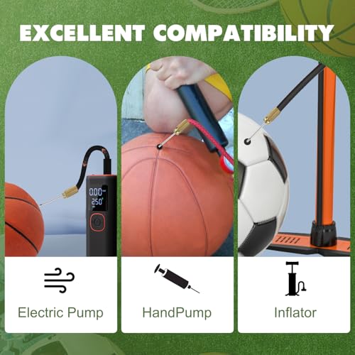 20 Pack Brass Ball Pump Needles with Storage Case - Heavy Duty No Break Air Pump Needles for Basketball