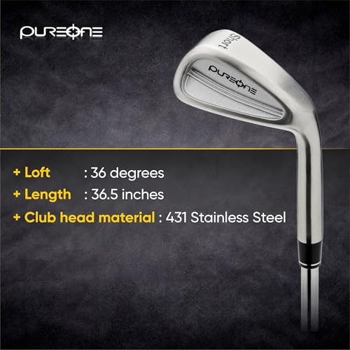 PureGrip™ Golf Training Aid Club – Right-Handed Swing Trainer with Small Club Head and Molded Grip for Consistency and Accuracy – Improve Muscle Memory, Grip Position, and Swing Tempo