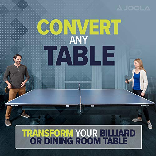 JOOLA Ping Pong Conversion Top with Net Set for Billiard and Pool Tables - Regulation Top Converts Billiards into Ping Pong Table - Includes Foam Padding for Protection - Steel Frame Option - color: Metal Apron