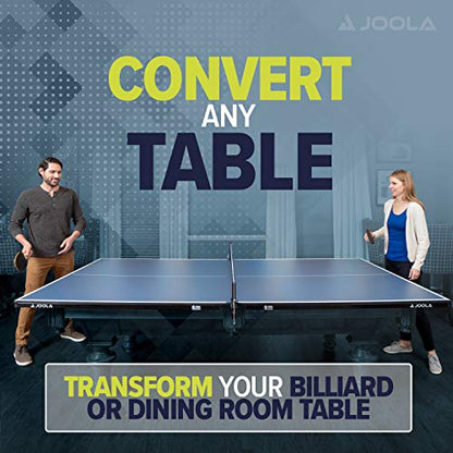 JOOLA Ping Pong Conversion Top with Net Set for Billiard and Pool Tables - Regulation Top Converts Billiards into Ping Pong Table - Includes Foam Padding for Protection - Steel Frame Option - color: Metal Apron