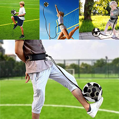 Football Kick Trainer, Soccer/Volleyball/Rugby Trainer Hands-Free Adjustable Solo Soccer Practice Aid Throw Training Equipment for Kids Adults Ball Sizes 3, 4, 5 - color: 4 Straps