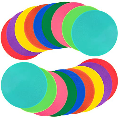 Spot Markers 9 Inch 10 Inch Non Slip Rubber Floor Markers Flat Field Cones Poly Dots for Soccer Basketball Sports Speed Agility Training and Drills - style: 9inch 18pcs