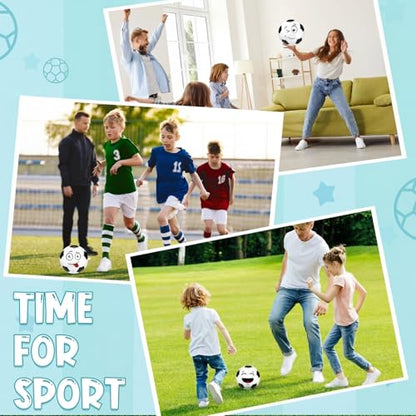 Soulchen 6 Pcs Funny Face Soccer Balls Bulk with Pump Mesh Bag Official Size 3 4 Indoor Outdoor Soft Soccer Game Practice Back to School Sport Gift for Child Youth(Size 4)