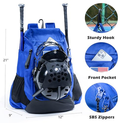 | Baseball Bag Softball Bat Bag, Double-layer Baseball Backpack Adult with Gear Klip To Hold Baseball Glove, Baseball Essential Gear, Youth Baseball Bag for Boys, Girls, Baseball Accessories