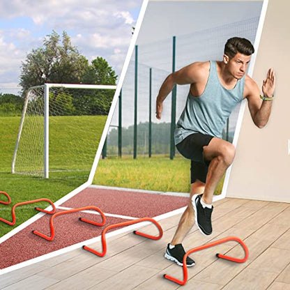 Yes4All Agility Speed Training Agility Hurdles for Athletes - 5 Pack - Speed and Agility Training Equipment for Soccer Basketball Football Hurdle Training - color: A. Set 5 Hurdles Neon Orange