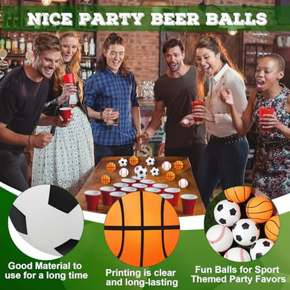 60 Pcs Sport Themed Table Tennis Balls 40mm Plastic Balls Beer Balls Bulk Balls Washable Game Balls for Carnival Pool Games, Pet Toy, Handicrafts, Party Decoration
