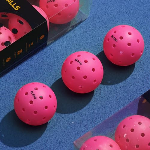 A11N S40 Outdoor Pickleball Balls- USA Pickleball Approved for Tournament Play, 3/6/12/50-Pack, Neon Green/Fuchsia/Tangerine - color: Fuchsia, style: 6 Packs