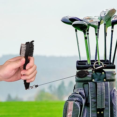 ATTRACTIVE Golf Towels, Microfiber Waffle Pattern Towels - Golf Club Brush with Cleaning (2 Green Towel+Black Brush) - color: Green