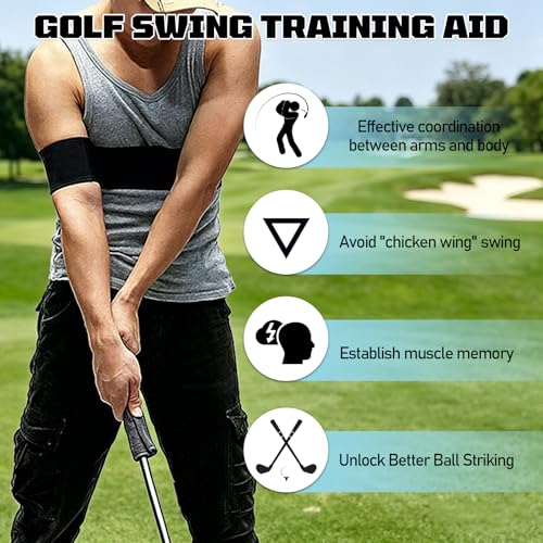 2 PCS Golf Training Aid, Swing Correction Arm Band,Golf Training Aid not Easily Sliding Down Arm,for Swing Correcting, Unisex