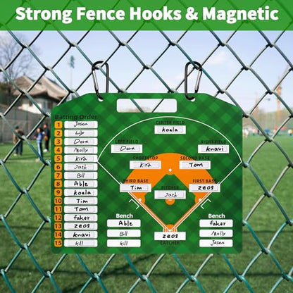 Magnetic Coach Marker Boards, Dry Erase Double-Sided Coach Lineup Clipboard, Coaches Gift, Fit for Basketball, Football, Soccer, Baseball - style: Baseball