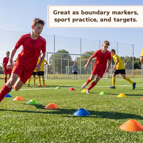 Yunsailing Soccer Cones with Straps Set, Disc Training Cones Bulk Agility Cone Sports Cone for Drills, Challenge, Football, Basketball, Skating, Coaching, Practice Equipment, Indoor, Outdoor