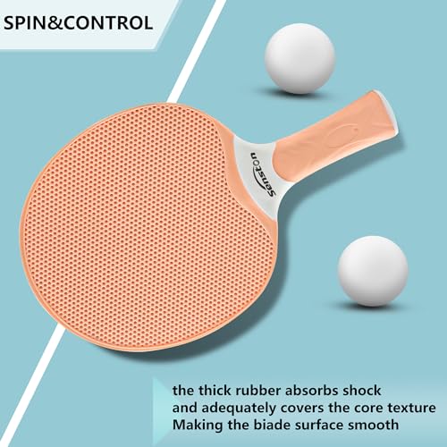 Senston Table Tennis Rackets Set,Professional Ping Pong Paddle Set for 4 Players, Composite Rubber Table Tennis Paddles, Indoor or Outdoor Games.