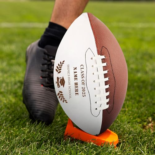 EDSG Custom Football Groomsmen Gifts 2026 Graduation Gifts for Him High School Personalized Footballs Junior Footballs Class of 2026 Full 12-Inch Football Gifts for Coach Dad Fan Birthday - color: Design 9