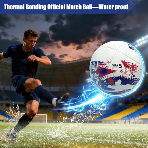 Storm Series Size 5 Soccer Ball for Beginners and Professional Soccer Match for All Level Soccer Players