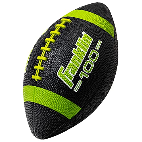 Franklin Sports Kids Junior Grip-Rite Youth Junior Size Rubber Footballs - Peewee Kids Durable Outdoor Footballs - Single & Bulk Packs Available - color: Black/Optic, size: Junior, style: 1 Ball