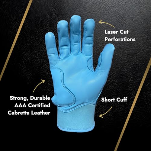 Short Cuff Baseball Gloves - color: Baby Blue, size: Youth Small