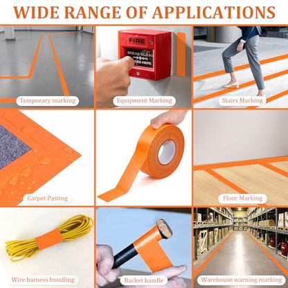 328FT Pickleball Court Marking Kit Orange Temporary Pickleball Court Lines Tape for Badminton, Tennis, Basketball, Pickleball Court Marking