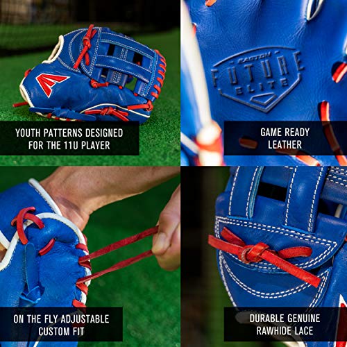 Easton | Future Elite Youth Baseball Glove - color: H-Web | Royal / White, size: 11" | Utility