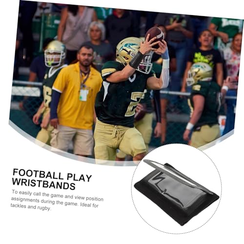 NOLITOY Quarterback Play Wristband and Protective Rugby Football Armband, Black Medium Sweatband for Training and Competition, Comfortable Athletic Wrist Wrap for Tackling and Football