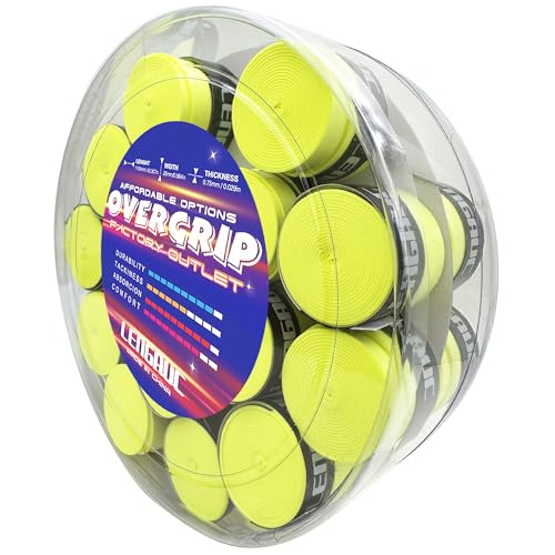Tacky Overgrips,Tennis/Badminton/Pickleball/Paddle 30/60 Pack, Tacky Anti-Slip and Absorbent Grip, Colorful,Comfort Grip Tape,Absorb Sweatbands Anti Slip - color: 30 Pack 0.029 inch Fluorescent Green Colours