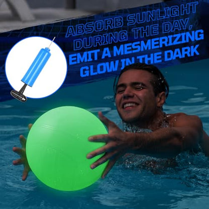 Haokelball LED Pool Volleyball Net Set, 15-32ft Adjustable Volleyball Net for Pool with Heavy Duty Base, Pool Volleyball Set for Inground Pools, Pool Toys & Pool Games for Kids & Adults, 2 Balls