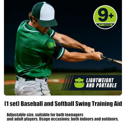 Baseball/Softball Hitting Trainer – Swing Trainer Aid for Batting & Hitting Practice – Baseball Training Equipment to Improve Bat Speed, Swing Mechanics, & Timing – for Ages 9 and Up