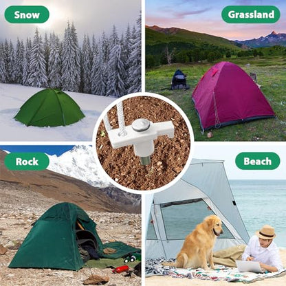 Eurmax USA 10-Pack Secure Protection Galvanized Tent Stakes,Rust-Proof Steel Canopy Anchors for High Winds,Heavy Duty Commercial Ground Pegs for Camping,Pop Up Tents&Gazebos - Includes 4x10ft Ropes - color: White, style: Stakes 10-pack