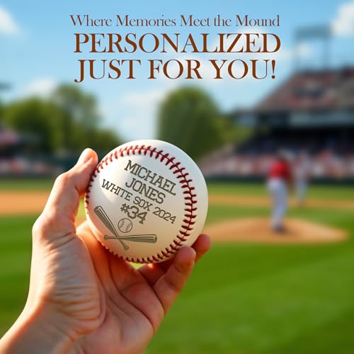 Personalized Baseball Ball with Custom Name, Engraved Ball, Personalized Baseball Gifts for Team, Coach, Player, Senior, Custom Award Trophy, Engraved Gift Thank You Coach - style: Baseball Bats