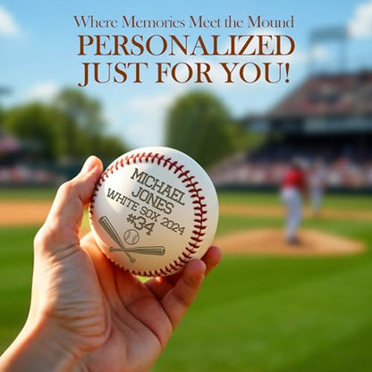 Personalized Baseball Ball with Custom Name, Engraved Ball, Personalized Baseball Gifts for Team, Coach, Player, Senior, Custom Award Trophy, Engraved Gift Thank You Coach - style: Baseball Bats