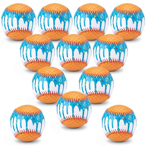 Soulchen Baseballs 9 Inch Standard Size Cute Design Practice Baseballs for Throwing Catching Batting Fun Gifts Game Tournament Graduation Gifts for Players Coach - color: Blue