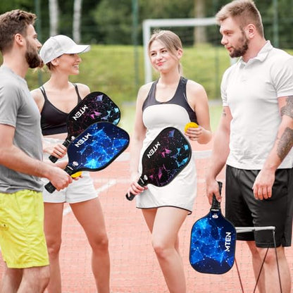 Pickleball Paddles Set of 2 or 4, or Single Paddle – USAPA Approved Fiberglass Surface Pickleball Rackets Set for Men & Women
