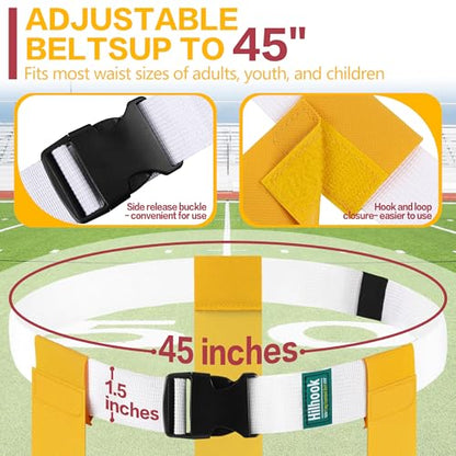 Flag Football Belts, 10/14 Player White Flag Football Sets for Youth, Kids and Adults Team Sports Training Games - color: Red and Yellow