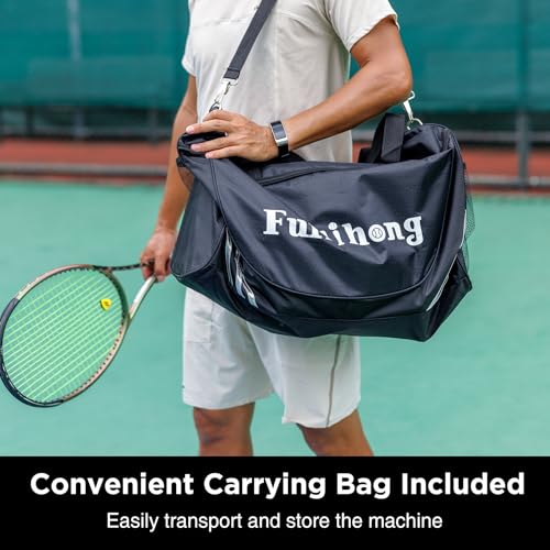 Furlihong 3807BH Tennis Ball Machine with Triangular Base, Adjustable Speeds, Oscillating Left&Right, Up&Down Swing Launch Port, for All Levels Training