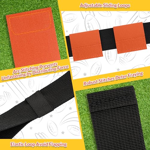 Flag Football Belts, Flags for Flag Football Set 14 Player, Flag Football for Kids Adults and Youth Training Equipment - color: Blue and Orange