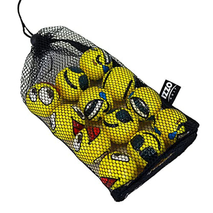 Izzo Golf Tru Spin Foam Practice Balls - with Option of shagger/Practice Set - style: Emoji 12 Pack