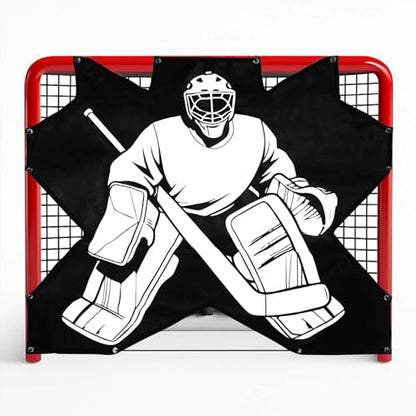 Doublehorse Ice Hockey Training Target: Durable Quick Install PVC Goalie for Shotting Accuracy Skill Development Suit Indoor Outdoor All Weather - for Youth Adults with 7 Hole - 1 Piece